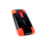 For Lg Leon Risio Case Neon Orange Black Hybrid Rugged Hard Skin Phone Cover