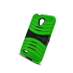 For Alcatel One Touch Conquest Case Neon Green Black Hybrid Tough Skin Cover