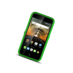 For Alcatel One Touch Conquest Case Neon Green Black Hybrid Tough Skin Cover