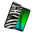 Zebra Print Tpu Slim Glitter Phone Cover Case For Motorola Moto G7 G7 Plus