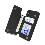 Black Wallet Case For Apple Iphone Xs X Phone Cover With Credit Card Slots