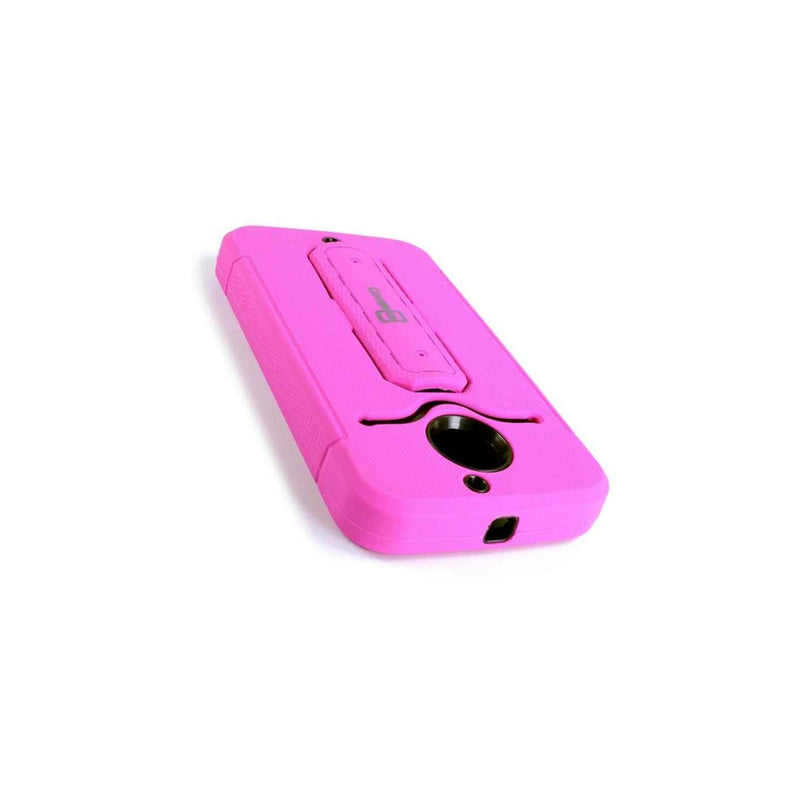 Coveron For Motorola Moto X 2Nd Gen 2014 Case Pink Black Kickstand Cover