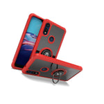 Red Phone Case For Motorola Moto E 2020 Hard Clear Cover W Grip Ring Kickstand
