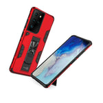 For Samsung Galaxy S21 Ultra 5G Case Ring Magnetic Kickstand Red Phone Cover