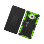For Samsung Galaxy On5 Belt Clip Case Neon Green Holster Hybrid Phone Cover