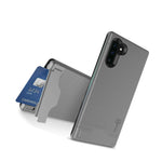 Gray Hybrid Hard Case For Samsung Galaxy Note 10 Kickstand Card Phone Cover