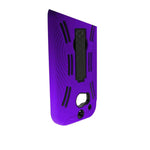 For Htc One M8 Case Hard Soft Dual Layer Purple Black Hybrid Stand Cover