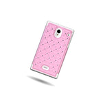 Coveron For Sharp Aquos Crystal Case Hybrid Diamond White Light Pink Cover