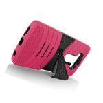 For Lg V10 Case Hot Pink Black Hybrid Tough Skin Phone Cover