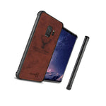 Brown Fabric Cloth Design Hard Slim Fit Phone Cover Case For Samsung Galaxy S9