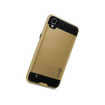 For Lg X Power K6P Case Gold Black Slim Rugged Hybrid Phone Cover