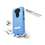 For Lg Tribute Monarch Risio 4 K8X Case Magnetic Kickstand Blue Phone Cover