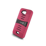 For Kyocera Hydro Wave Case Hot Pink Black Hybrid Tough Skin Phone Cover
