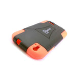For Zte Grand X Case Hybrid Dual Hard Soft Stand Phone Cover Orange Black