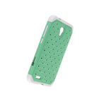 For Alcatel One Touch Conquest Case Teal White Hybrid Diamond Bling Hard Cover