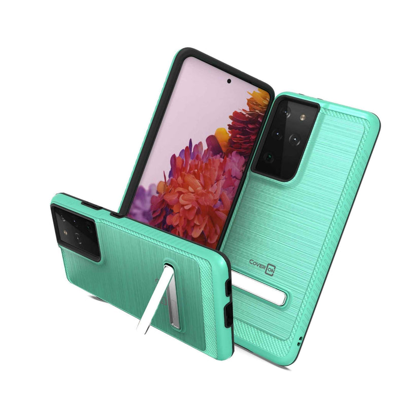 For Samsung Galaxy S21 Ultra 5G Case Magnetic Kickstand Mint Teal Phone Cover