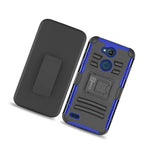 For Lg X Power 3 Belt Clip Case Blue Black Holster Shockproof Hard Phone Cover