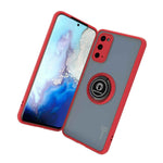 Red Hard Phone Case For Samsung Galaxy S20 Clear Cover W Grip Ring Kickstand