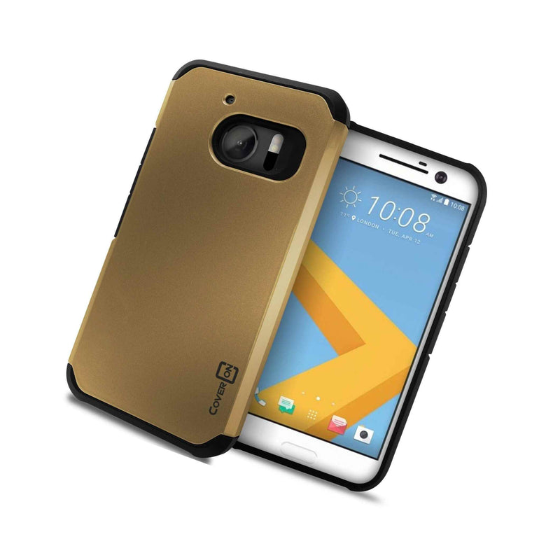For Htc 10 Case Gold Black Slim Rugged Armor Phone Cover