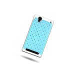 Coveron For Sony Xperia T2 Ultra Case Hybrid Diamond Sky Blue White Cover