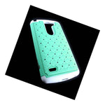 Coveron For Lg G3 Stylus D690 Case Hybrid Diamond Bling Hard Teal Phone Cover