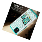 Cute Teal Owl Rhinestone Bling Hard Cover Slim Phone Case For Google Pixel 4