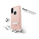 For Motorola Moto E 2020 Case Magnetic Metal Kickstand Rose Gold Phone Cover