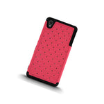 Coveron For Sony Xperia Z4 Case Hybrid Diamond Hard Hot Pink Black Cover