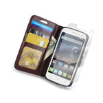 Coveron For Alcatel One Touch Pop Astro Wallet Case Screen Protector Brown
