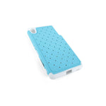 For Sony Xperia Z4 Case Sky Blue Hybrid Diamond Bling Skin Hard Phone Cover