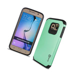 Coveron For Samsung Galaxy S6 Case Teal Slim Hybrid Impact Armor Phone Cover