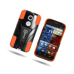 Coveron Motorola Moto X 2Nd Gen 2014 Case Hard Stand Cover Orange Black