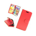 For Samsung Galaxy Prevail Lte Core Prime Wallet Red Folio Faux Leather Pouch