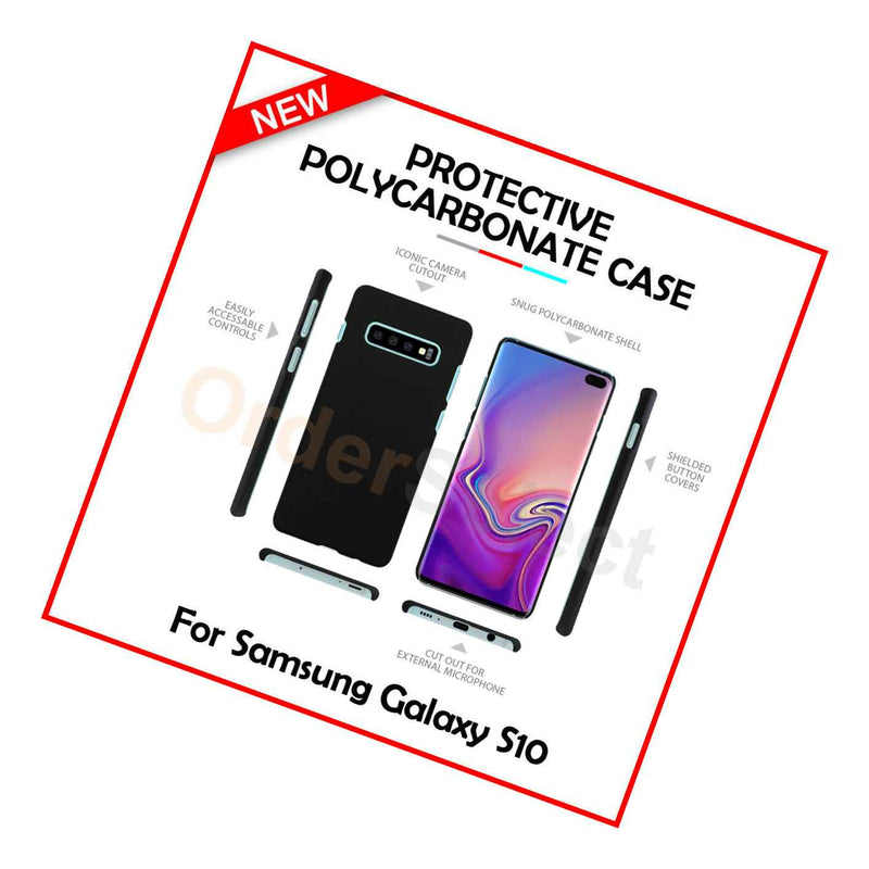Slim Lightweight Hard Plastic Protective Case Black For Phone Samsung Galaxy S10