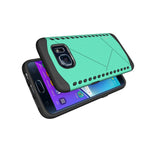 Teal Black Slim Hard Hybrid Phone Cover For Samsung Galaxy S7 Edge Hard Case