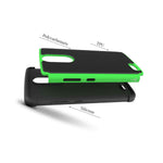 For Zte Max Xl Case Green Black Rugged Skin Shockproof Phone Cover