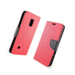 Coveron For Samsung Galaxy Note Edge Wallet Case Red Black Credit Card Cover
