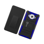 For Samsung Galaxy On5 Belt Clip Case Blue Holster Hybrid Phone Cover