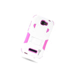 For Alcatel One Touch Fierce 2 Pop Icon Case Hot Pink White Tough Cover
