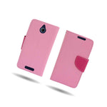 Coveron For Htc Desire 510 Wallet Case Light Pink Hot Pink Credit Card Folio