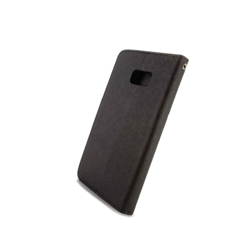 For Samsung Galaxy S6 Edge Plus Wallet Case Black Folio Phone Pouch Card