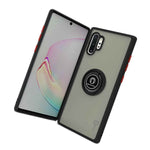 Black Phone Case For Samsung Galaxy Note 10 Plus 5G Clear Cover W Grip Ring