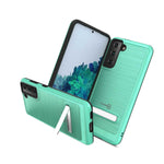 For Samsung Galaxy S21 5G Case Magnetic Kickstand Mint Teal Hard Phone Cover