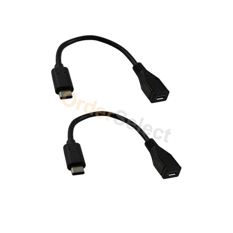 2X Usb Type C To Micro Usb Adapter Cord For Android Lg G5 G6 Google Nexus 5X 6P