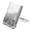 For Lg K51 Reflect Case Liquid Glitter Silver Frame Quicksand Clear Phone Cover