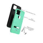 For Tcl T Mobile Revvl 5G Case Magnetic Metal Kickstand Mint Teal Phone Cover