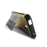 For Alcatel One Touch Conquest Case Gold Black Slim Credit Card Holder Slot