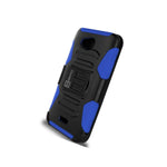 For Kyocera Hydro Wave Case Blue Black Holster Hybrid Clip Phone Cover