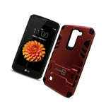 For Lg K7 Tribute 5 Phone Case Armor Kickstand Slim Hard Cover Red Black