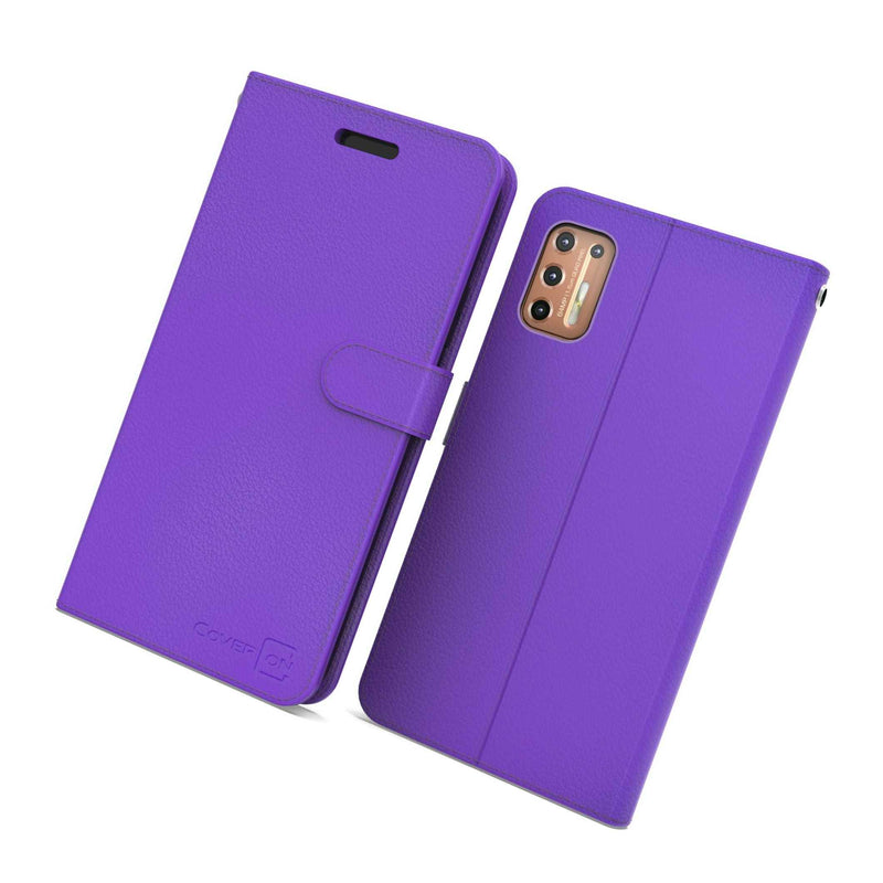 Purple Rfid Blocking Pu Leather Wallet Phone Case For Motorola Moto G9 Plus